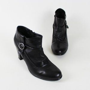 Remonte Dorndorf Black Faux Leather Ankle Boots